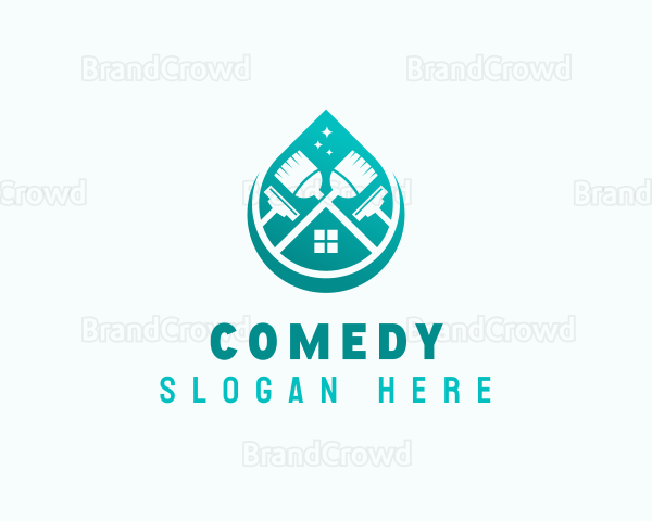 Broom Squeegee Housekeeper Logo