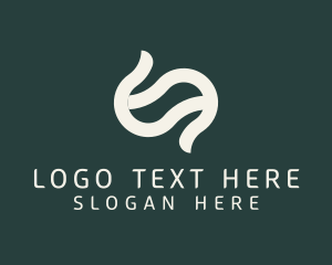 Flow - White Swish Letter S logo design
