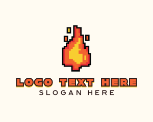Pixelated - Pixel Fire Streamer logo design