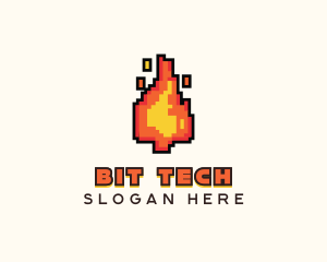 Pixel Fire Streamer logo design