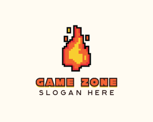 Pixel Fire Streamer logo design