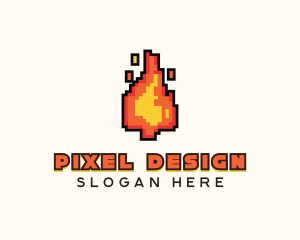 Pixel Fire Streamer logo design