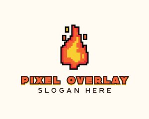 Pixel Fire Streamer logo design