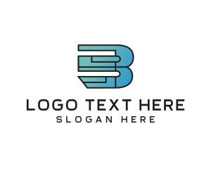 Text - Modern Circuitry Letter B logo design