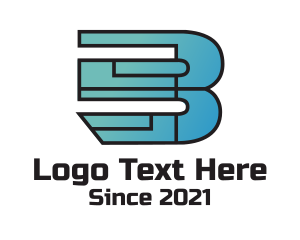 Text - Modern Gradient B Outline logo design