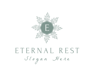 Cemetery - Leaf Wreath Wellness logo design