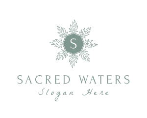 Baptism - Leaf Wreath Wellness logo design