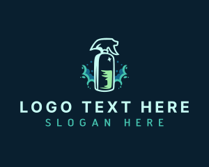 Clean - Cleaning Spray Sanitation logo design