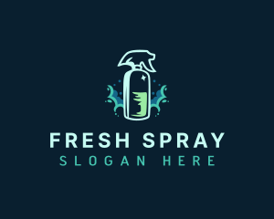 Cleaning Spray Sanitation logo design