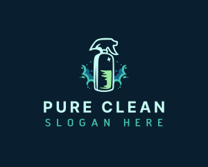 Cleaning Spray Sanitation logo design