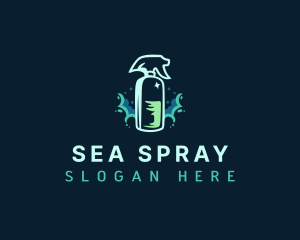 Cleaning Spray Sanitation logo design