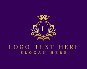 High End - Elegant Crown Shield logo design