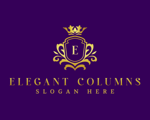 Elegant Crown Shield logo design