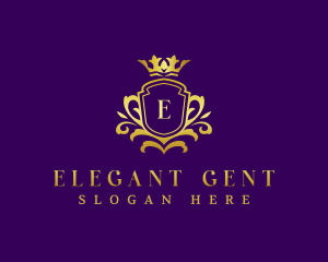 Elegant Crown Shield logo design