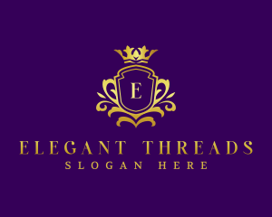 Elegant Crown Shield logo design