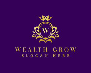 Elegant Crown Shield logo design