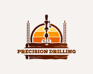 Drilling - Woodworking Wood Drill logo design