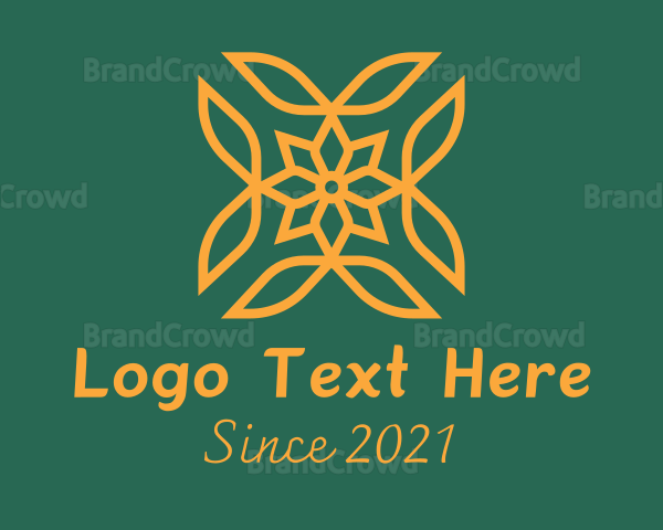 Orange Spring Flower Pattern Logo