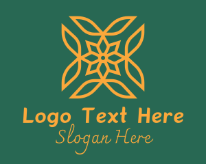 Orange Spring Flower Pattern Logo