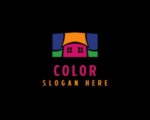Colorful Mosaic House  logo design