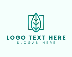 Geometric Eco Leaf  logo design