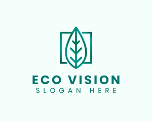 Geometric Eco Leaf  logo design