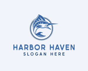 Marlin Fish Fishery logo design