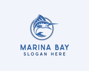 Marlin Fish Fishery logo design