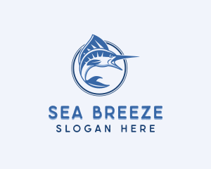 Marlin Fish Fishery logo design