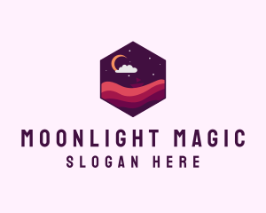 Nighttime - Moon Ocean Sailing logo design
