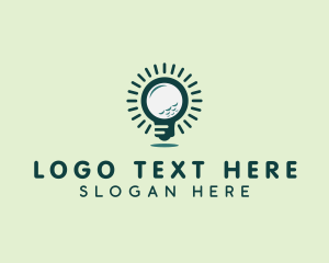 Idea - Light Bulb Golf Ball logo design