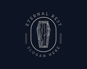 Funeral - Wood Coffin Casket logo design