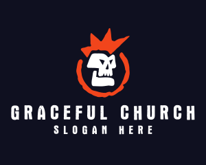 Mohawk Skull Punk Logo