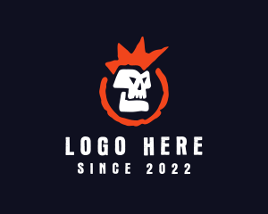 Gang - Mohawk Skull Punk logo design