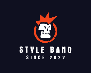 Mohawk Skull Punk logo design