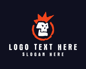 Mohawk Skull Punk Logo