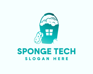 Sponge - Gradient Cleaning Sponge Bucket logo design