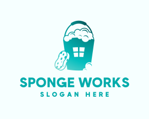 Sponge - Gradient Cleaning Sponge Bucket logo design