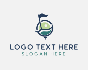 Golf - Golf Ball Flag Tournament logo design