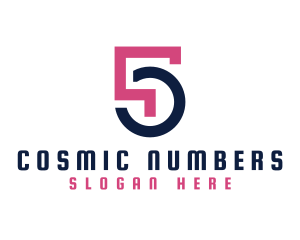 Numerology - Tech Number 5 logo design