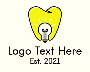 Tooth - Dental Light Bulb logo design