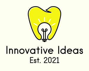 Dental Light Bulb logo design