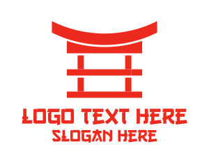 Landmark - Japanese Shinto Shrine logo design