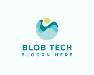 Blob - Travel Beach Wave logo design