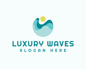 Travel Beach Wave logo design