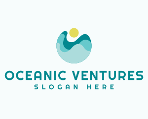 Travel Beach Wave logo design