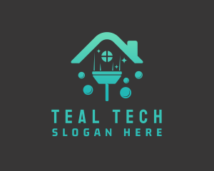 House Squeegee Bubbles logo design