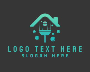 House - House Squeegee Bubbles logo design