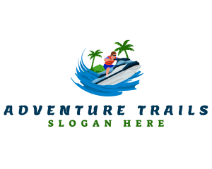 Jet Ski Beach Adventure logo design