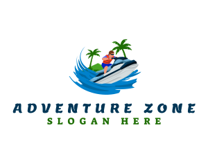 Jet Ski Beach Adventure logo design